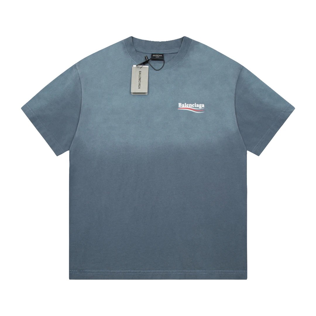 Balenciaga T-shirt Vintage Print Round Neck Short Sleeve T-Shirt25ss New pure cotton T Unisex T-Shirt OS Drop Shoulder Style Base Shirt Top T-Shirt Half Sleeve
