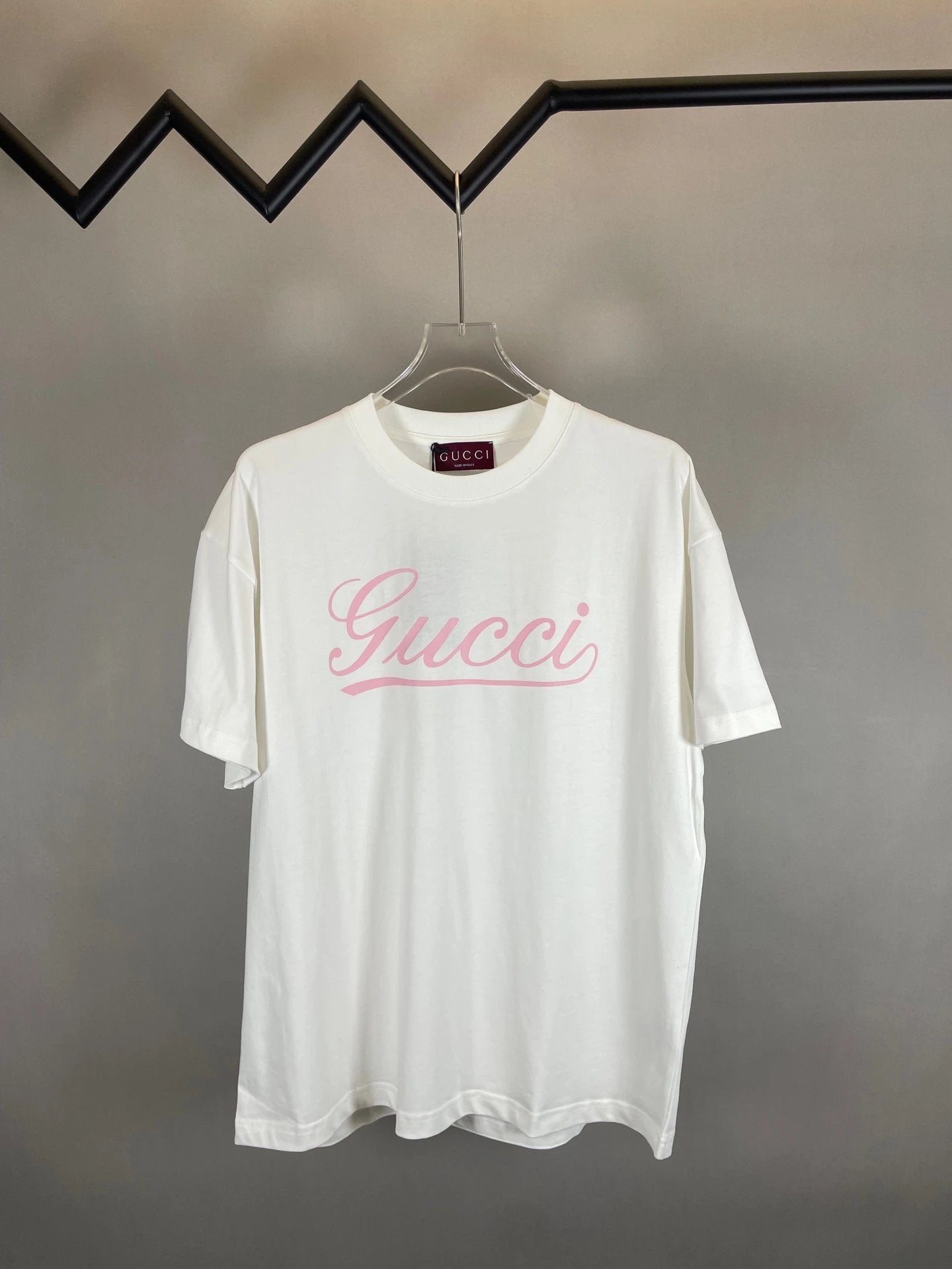 Gucci T-shirt Chest Print logo round Neck Short Sleeve25ss New Pure Cotton Unisex Style T T-shirt OS Loose Fit Base Shirt Top Half Sleeve T-Shirt