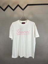 Gucci T-shirt Chest Print logo round Neck Short Sleeve25ss New Pure Cotton Unisex Style T T-shirt OS Loose Fit Base Shirt Top Half Sleeve T-Shirt