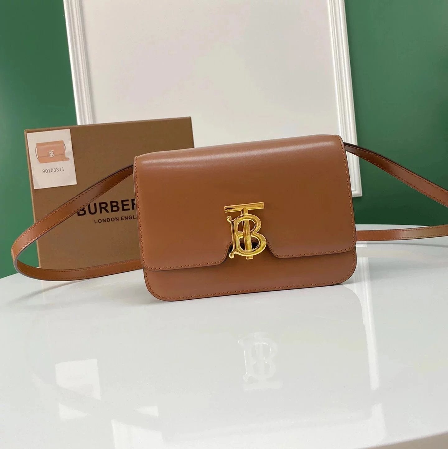 Burberry Women's Bag Top version 【Surrogate Shopping Edition】New TBBag Twist Lock Bag Square Bag Women's Cow Leather Bag Crossbody Bag Box Camera Bag Stewardess Bag