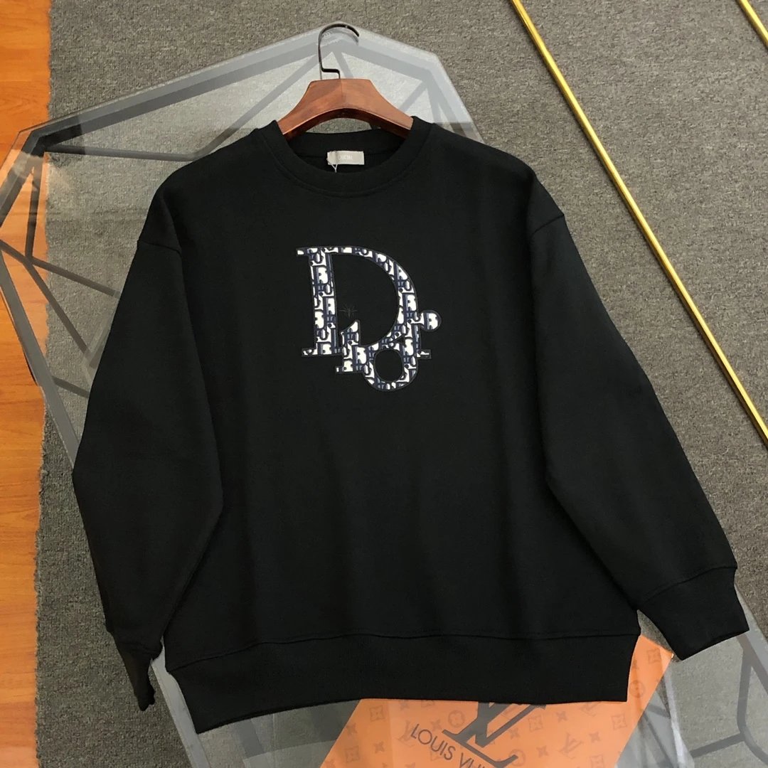 Dior Hoodie 2024New Model Labeling logo Round Neck Sweatshirt Pullover Unisex Sports Casual Loose Fit Versatile New Autumn Winter Collection