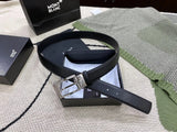 Montblanc Belt Top version 【Original Factory】Men's Leather Belt Width3.5cm Quality Full Set Packaging Original Imported Double-Sided Head Layer Cowhide 100% Original Pure Brass Buckle Dual-Use Fashion Elegant Boys Belt M Home New Custom Latest Hot