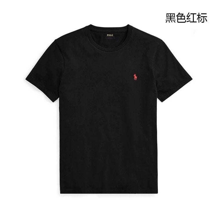 Ralph Lauren T-shirt Top Version Standard Pure Color Standard for Men and Women T T-shirt Short Sleeve Cotton Summer