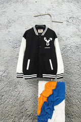 Burberry Jackets Embroidered Patchwork Baseball Jacket Black and White Color Block Short Coat Towel Embroidery American Style Letters Unisex Street Thickened Padded Jacket