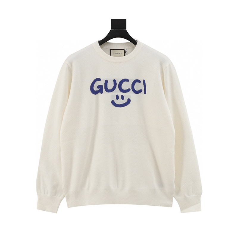 Gucci Sweater Graffiti Smiley Face Logo round Neck Sweater for Men and Women