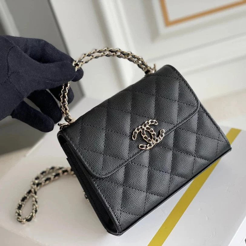 Chanel Women's Bag Top version 【Genuine Goods Original Leather Matching Version】23P New Series Leather Chain Handle Kelly Mobile Phone Bag Handbag Dinner Bag Chain Bag Small Bag Crossbody Bag Shoulder Bag Women's Handbag Clutch Original Leather Caviar Cow