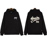 Amiri Hoodie Fashion Brand Sweater Paint-Splashing Style Graffiti Embroidered Hoodie Couple Coat