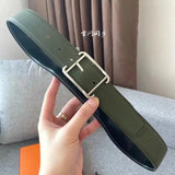Hermes Belt Top version New Men's Lady's Pants Belt3.8cm Import togo Leather Double-Sided Lychee Pattern Pin Buckle Double-Sided Belt Stainless Steel Hardware Belt togo Leather belt H Belt Loop Business