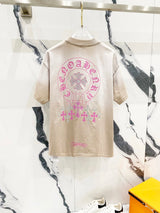 Chrome Hearts T-shirt Gold Stamped Sanskrit Script Print logo round Neck Short Sleeve25ss New Pure Cotton Unisex Style T T-shirt OS Loose Fit Base Shirt Half Sleeve T-Shirt Top Half Sleeve