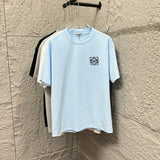 LOEWE T-shirt Chest Emblem Embroidery logo round Neck Short Sleeve25ss New Pure Cotton Unisex Style T Casual T-Shirt Base Layer Shirt OS Loose Fit Half Sleeve Top Plus Size