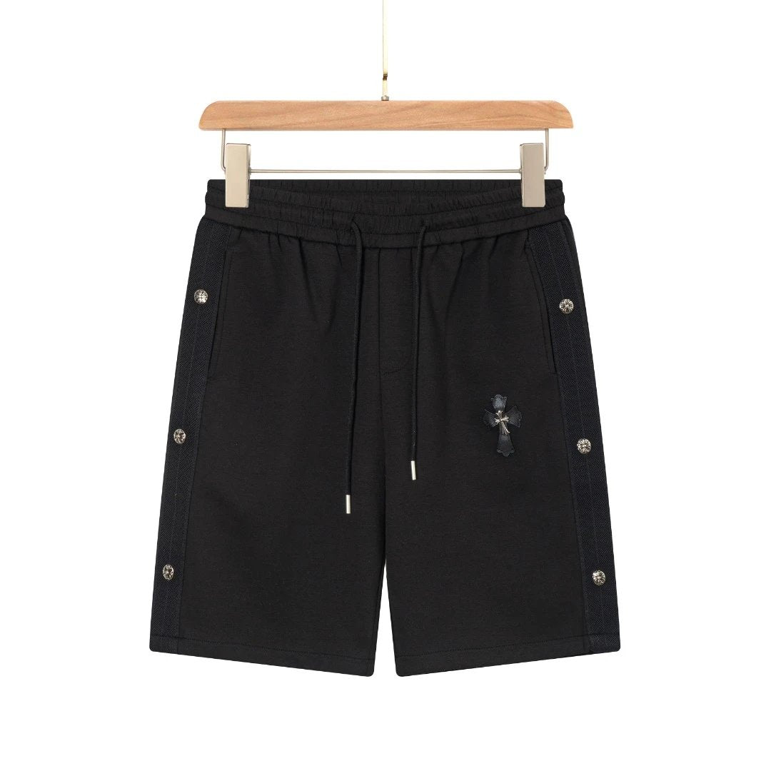 Chrome Hearts Shorts Front Leather Patch logo Five-point Shorts25ss New Drawstring Casual5Two-Piece Casual Sweatpants Summer Pants Unisex Pure Cotton Sweatpants
