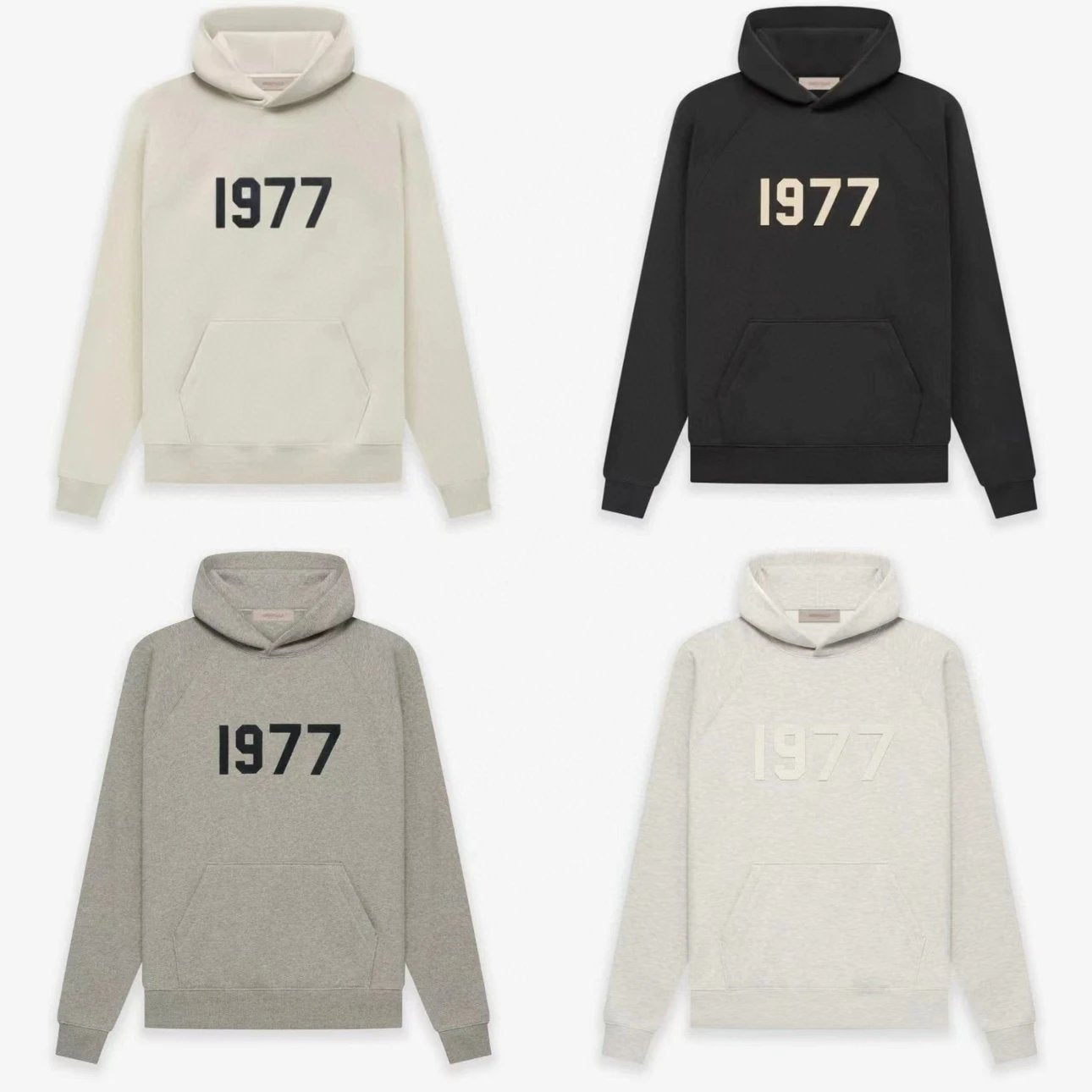 ESSENTIALS Hoodie Top Version Season 7 Main Line1977Letter Pullover Men's Women's Hoodie Flocking Sweater Coat Hoodie