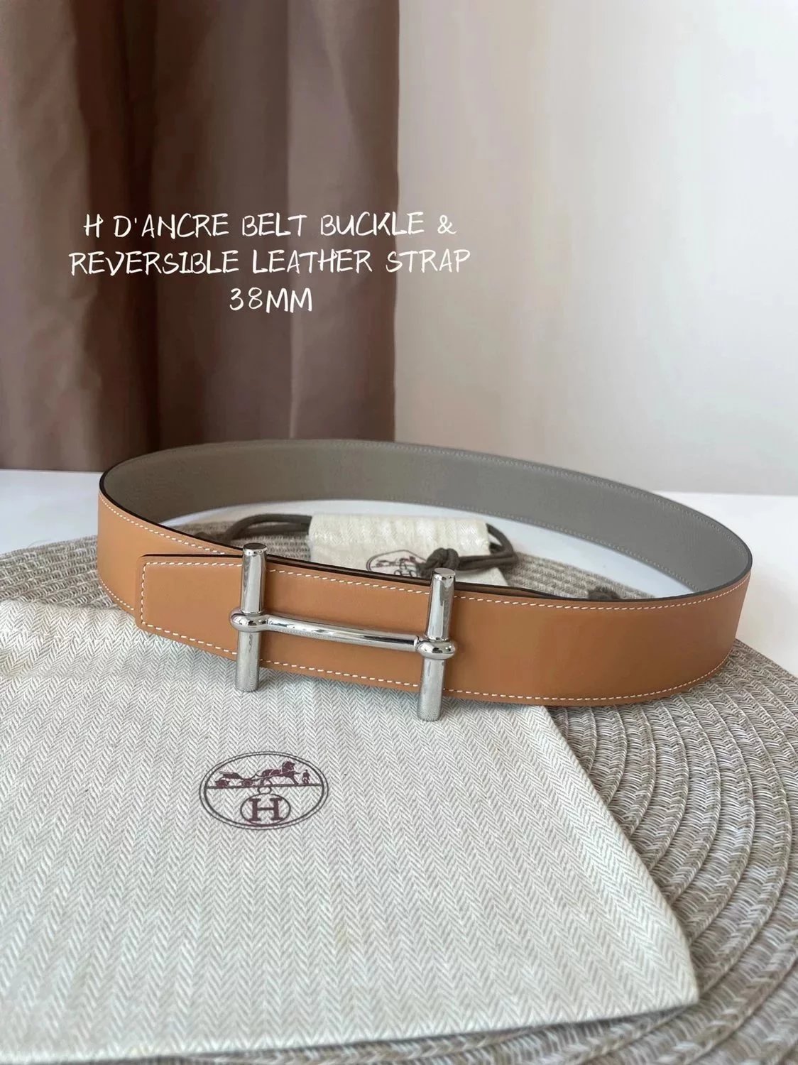Hermes Belt Top version Exclusive Supply High Quality Double-Sided Imported First Layer Cowhide with Pure Copper Solid Buckle Belt Men's Double-Sided Available Fashionable All-Match Genuine Leather h Home Belt Clothes Accessories Width3.8cm