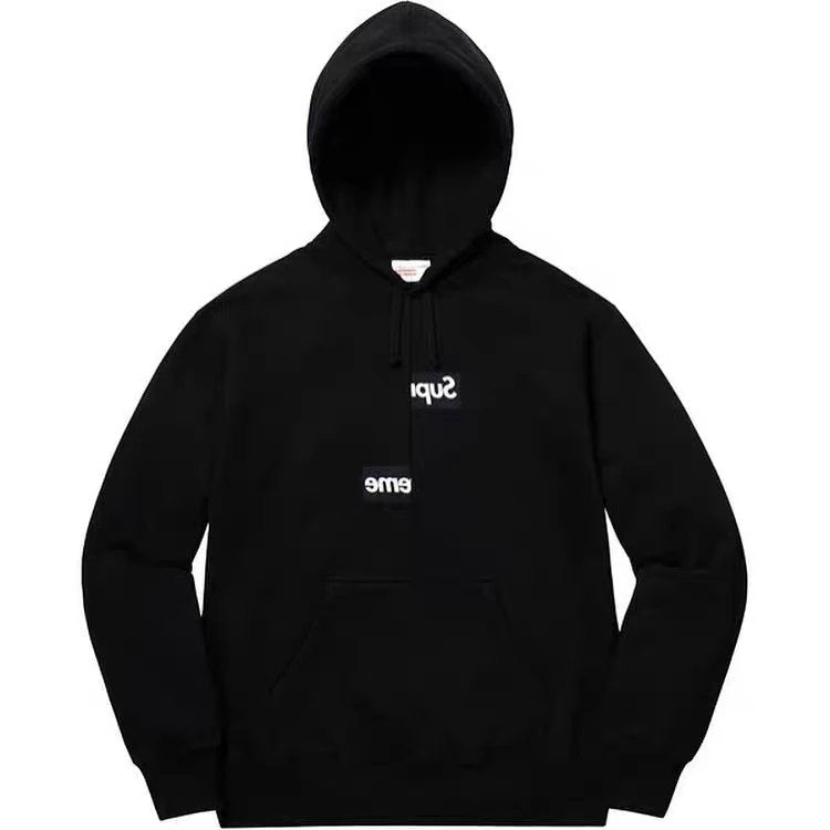 Supreme Hoodie Top Version Dislocation Hooded Fleece Lined Sweater Men and Women Couple