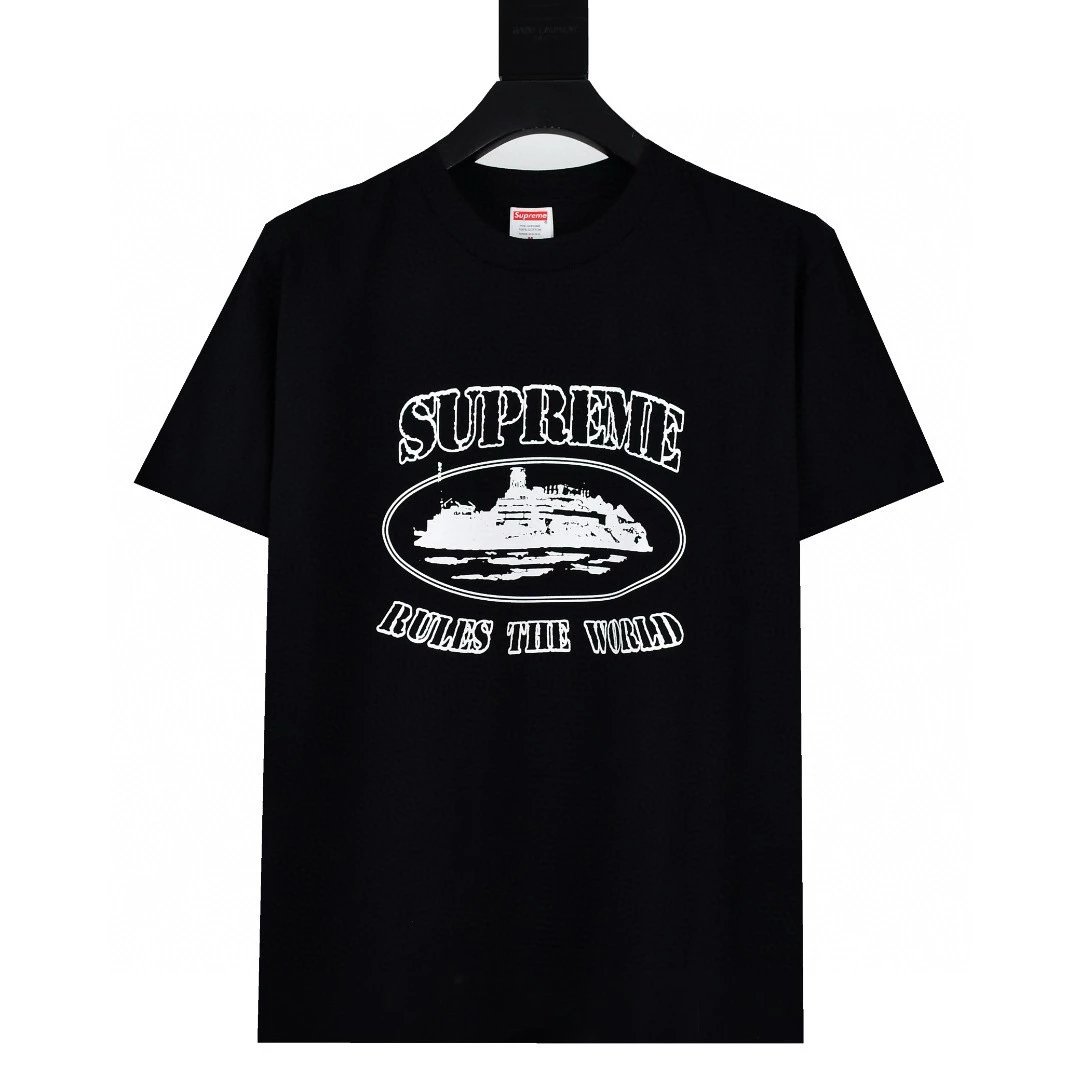 Supreme T-shirt Top Version Counter Same Style Pure Cotton Summer Men's and Women's Same Fashion Loose All-Matching2024New Short Sleeve T T-shirt