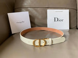 Dior Belt Top version Original Order Original Order Women's Belt Width3.0cm Genuine Goods Quality Counter Full Set Packaging Original Leather Material Classic Presbyopic Full Printed Canvas Full Vertical Surface Calfskin Lychee Pattern Bottom Letter Buckl