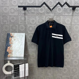 PRADA T-shirt Chest Triangle Logo Letter Patchwork logoPOLO Short Sleeve Turn-down Collar Shirt Unisex Summer Loose Fit T Business Commuter Short Sleeve Shirt Plus Size