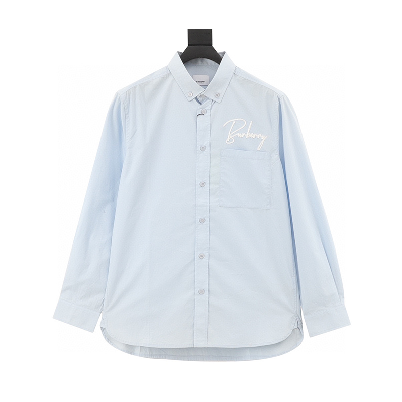 Burberry Shirt Signature Embroidered Long-Sleeved Shirt for Men and Women