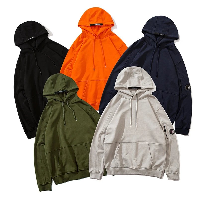 CP Company Hoodie Quality Autumn and Winter New Products CP Side Zipper Lens Terry Fabric Hooded Pullover Lining Coat