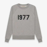 ESSENTIALS Hoodie Top Version Double-Line Flocking1977Loose Pure Cotton Couple round Neck Sweater for Men