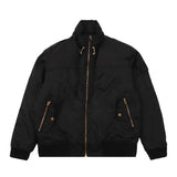 Gucci Jackets Dark Pattern Full Print Logo Zipper Cotton Jacket Unisex Coat Jacket Casual Loose Versatile Winter Warm Sports Jacket