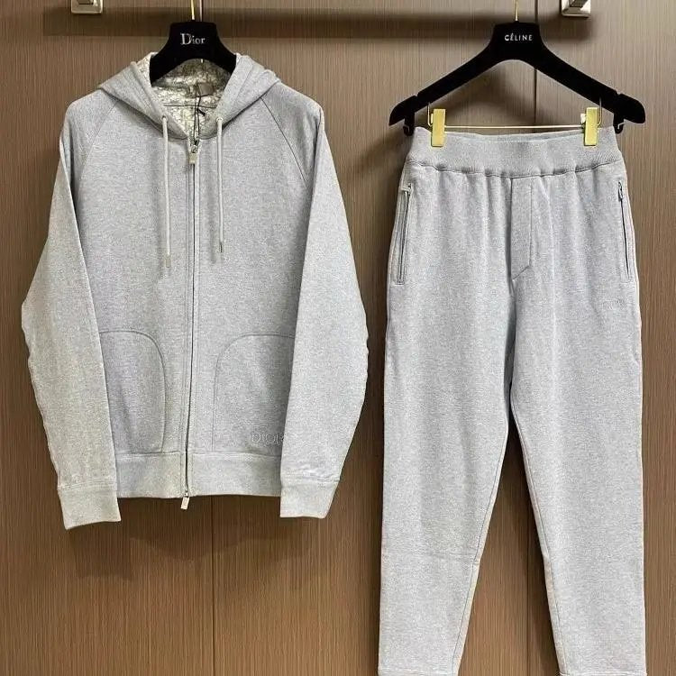 Dior Hoodie 24Autumn and Winter New Letter Presbyopic Casual Double-Sided Hooded Sweater Trousers Sports Suit