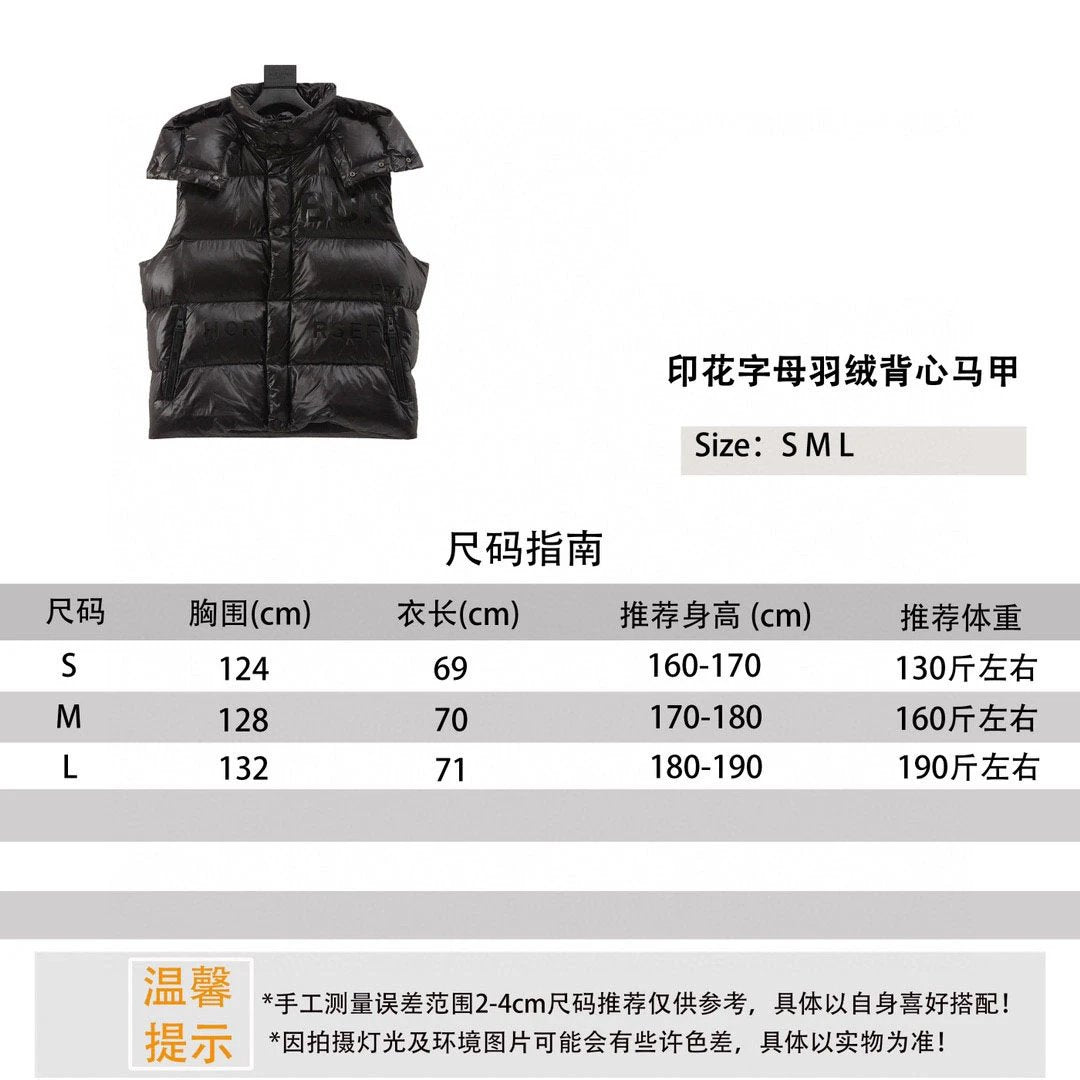 Burberry Down jacket Printed Letter down Vest Vest for Men and Women