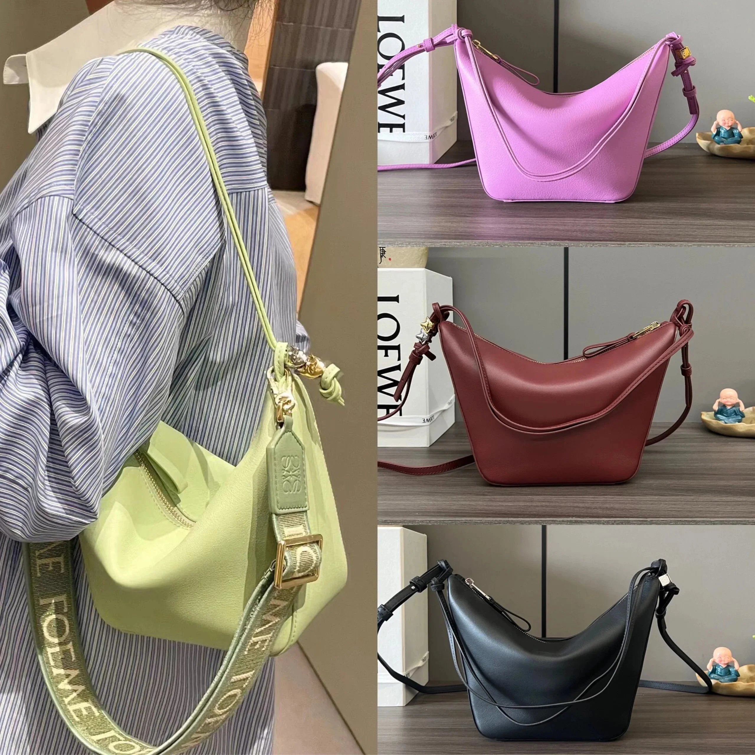 LOEWE Women's Bag Top version 【Original Quality】Top Style2023Latest Hammockhobo Handbag Hammock Bag hobo Bag Underarm Bag Shoulder Bag Crossbody Bag with Dice Ornaments Hot Selling Luo Jia Women's Bag