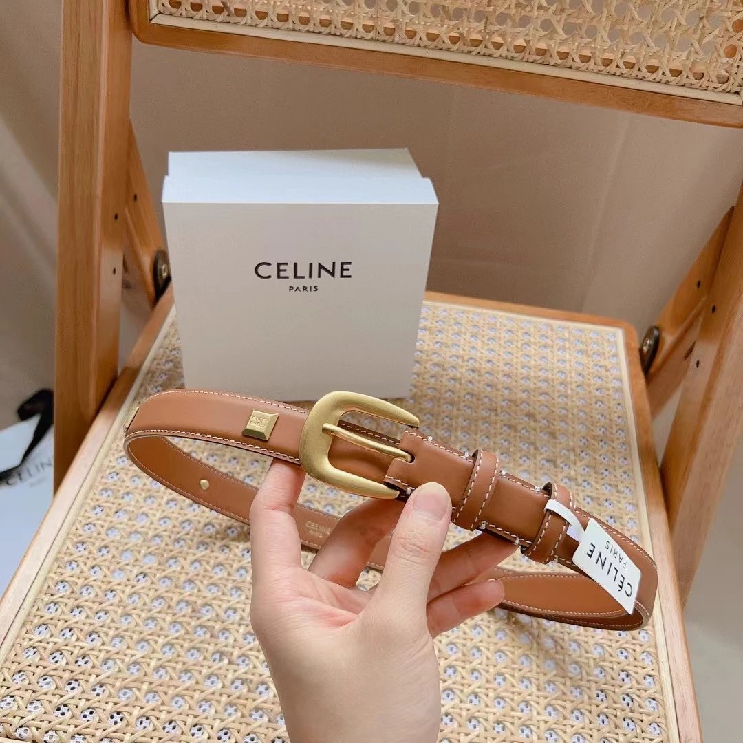 Celine Belt Top version Goods Belt Belt Female Arc De Triomphe Belt Arc De Triomphe Belt Black Retro Hair Style Belt Bright Gold Head Belt Belt Double-Sided Belt Women's Belt Women's Belt Belt Women's Belt2.5Belt Women's Belt