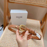 Celine Belt Top version Goods Belt Belt Female Arc De Triomphe Belt Arc De Triomphe Belt Black Retro Hair Style Belt Bright Gold Head Belt Belt Double-Sided Belt Women's Belt Women's Belt Belt Women's Belt2.5Belt Women's Belt