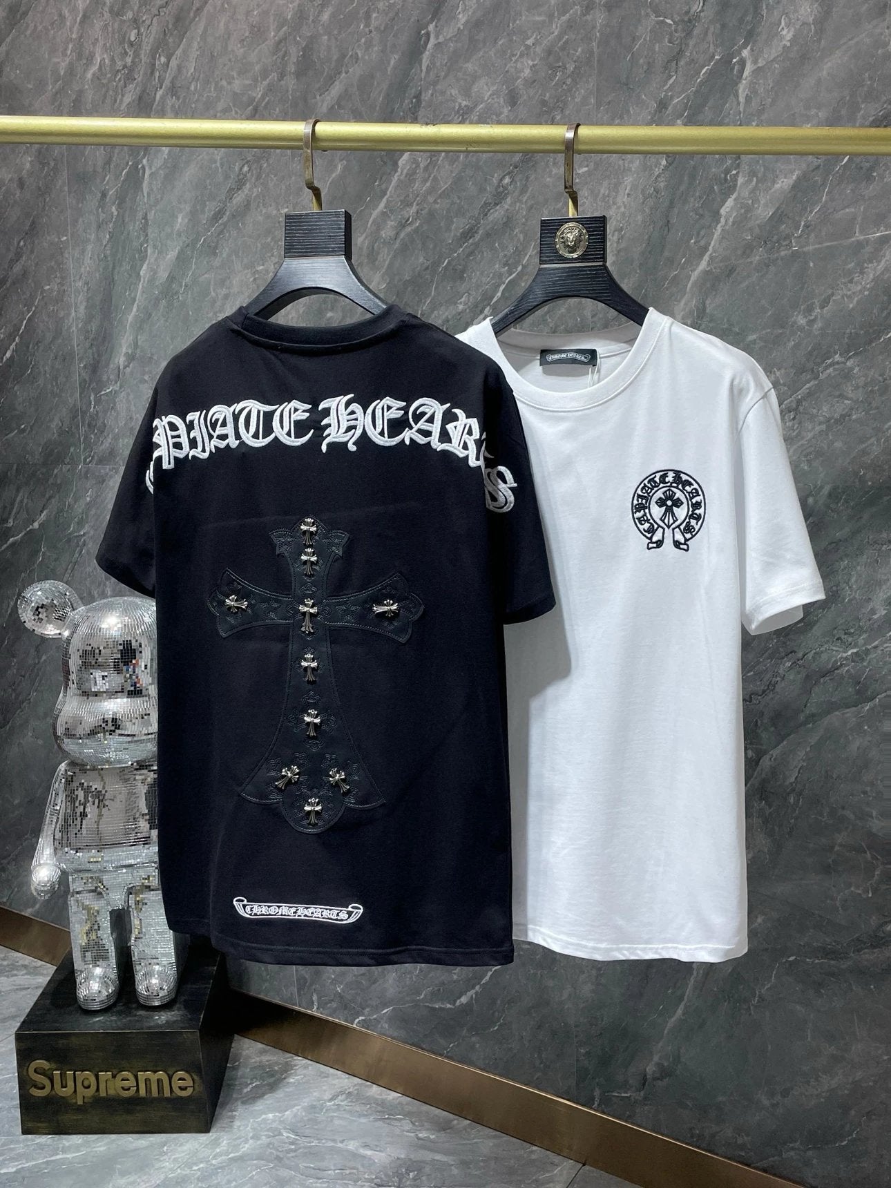 Chrome Hearts T-shirt Top Version Counter Same Style Pure Cotton Summer Men's and Women's Same Fashion Loose All-Matching2024New Short Sleeve T T-shirt