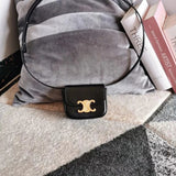 Celine women's bag Top version 【Kowloon Leather Original Leather】2022Spring New Super mini Triomphe Small Waste Bag11cmTriomphe Arc De Triomphe mini Earphone Bag Small Waste Bag2023New Color Cherry Blossom Pink New Women's Bag Shoulder Bag Messenger Bag S
