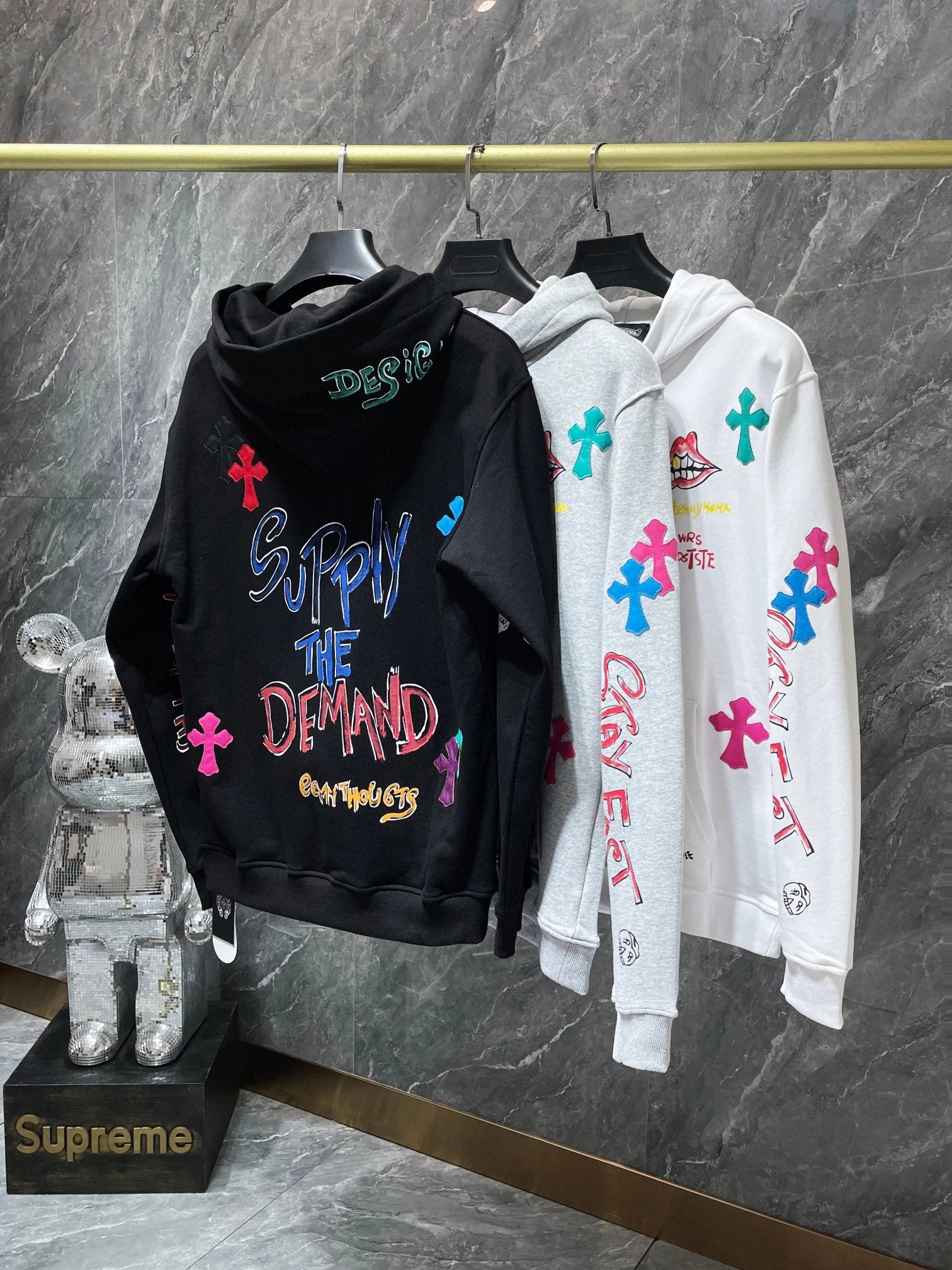 Chrome Hearts Hoodie Top Version Fashion Brand Popular Printed Hoodie Women Loose Men ins Trendy Hoodie Long Sleeve Pure Cotton Couple