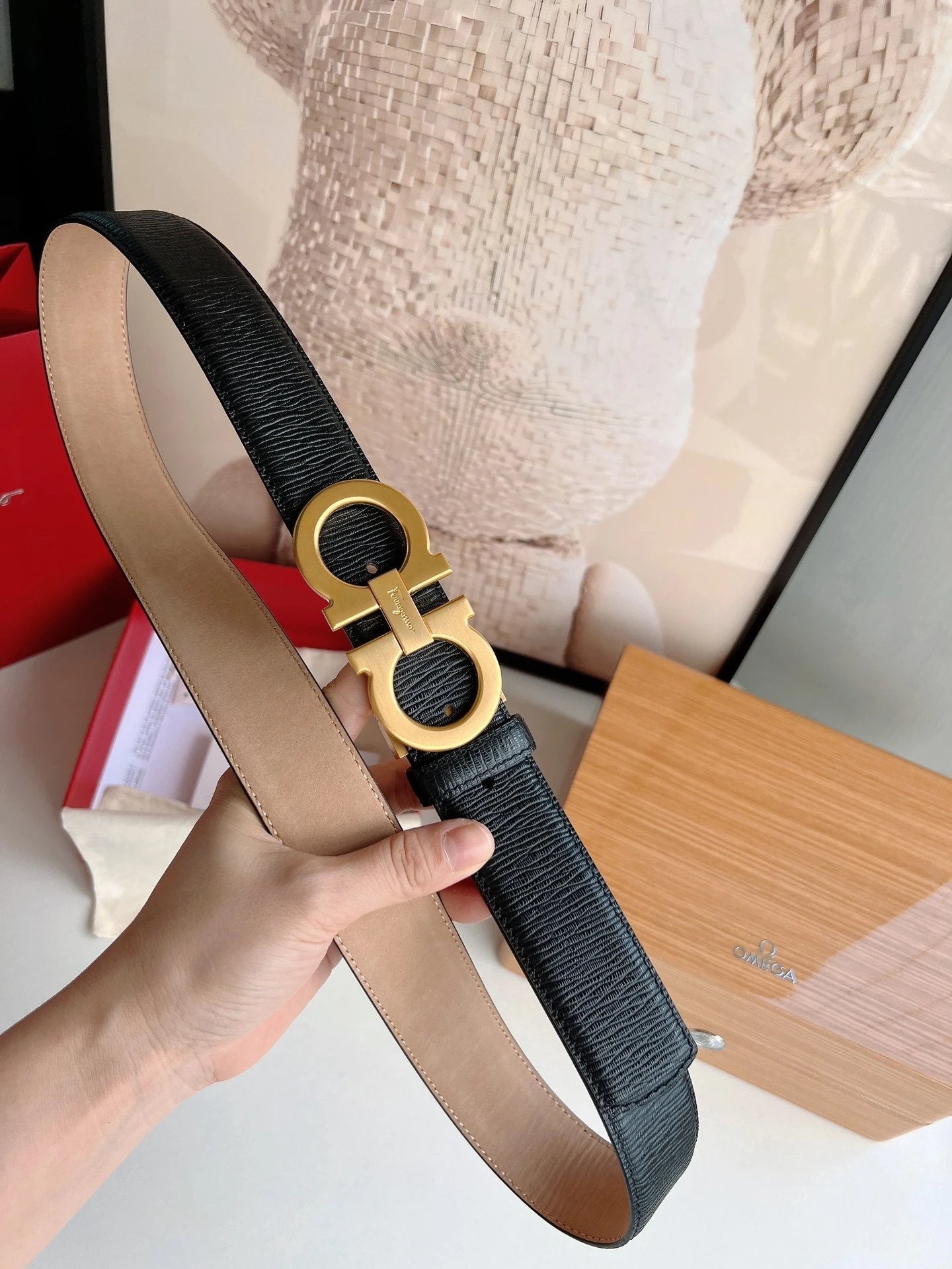 Ferragamo Belt Top version 【Full Package】Belt Width for Men and Women3.5cm with Chip nfc Anti-Counterfeiting Quality Counter Full Set Packaging Italian Double-Sided Cowhide Matching Boutique Brass Buckle Belt Pants Belt