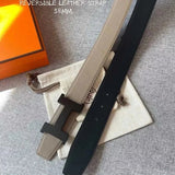 Hermes Belt Top version Men's Belt3.8CM Import togo Leather Double-Sided Lychee Pattern Can Be Used on Both Sides Belt Stainless Steel Hardware H Home Belt togo Leather belt H Belt Loop Business Casual All-Match H Buckle Belt