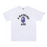 Bape T-shirt Top Version Fashion Brand Small Icon Embroidered Men's and Women's Short Sleeve T T-shirt Couple Cotton Printed round Neck Half Sleeve