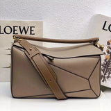 LOEWE Men's Bag Top version 【Original Leather Premium Version】Oversized puzzle Geometric Bag Men's puzzle36cm35cm Large Men's Portable Messenger Bag Stitching Geometric Bag Men's Geometric Messenger Bag Men's Bag