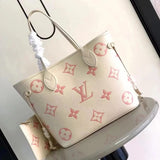 Louis Vuitton LV Women's Bag Top version Tote Original Leather Tote Bag New Milk White Strawberry Series Shopping Bag Tote Bag Pillow Bag Three-in-One Full Leather Shoulder Bag Messenger Bag Handbag Clutch Women's Bag