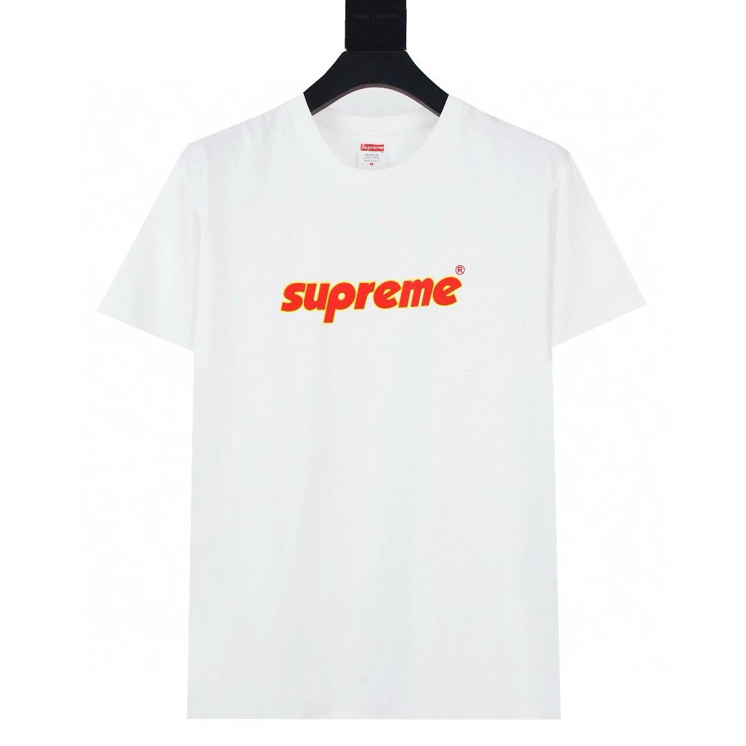 Supreme T-shirt Top Version Counter Same Style Pure Cotton Summer Men's and Women's Same Fashion Loose All-Matching2024New Short Sleeve T T-shirt