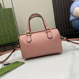 Gucci Women's Bag Top version 【Premium Edition】24S New Product Ophidia Series Mini Pillow Bag Handbag Five-Color Embossed Original Leather mini Boston Bag Mini Small Pillow Bag Summer Packet New Women's Bag16cm Model：790130