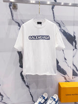 Balenciaga T-shirt Fluorescent Brand Lock Letters LOGO Printed Logo Crew Neck Short Sleeve25ss New Pure Cotton Unisex Style T T-shirt OS Loose Fit Base Shirt Casual Short Sleeve Top T-Shirt