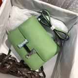 Hermes women's bag Top version 【H Handmade Custom】Stewardess Bag Constance Bag constance Silver Buckle Gold Buckle EP Women's Leather Crossbody Shoulder Bag2424
