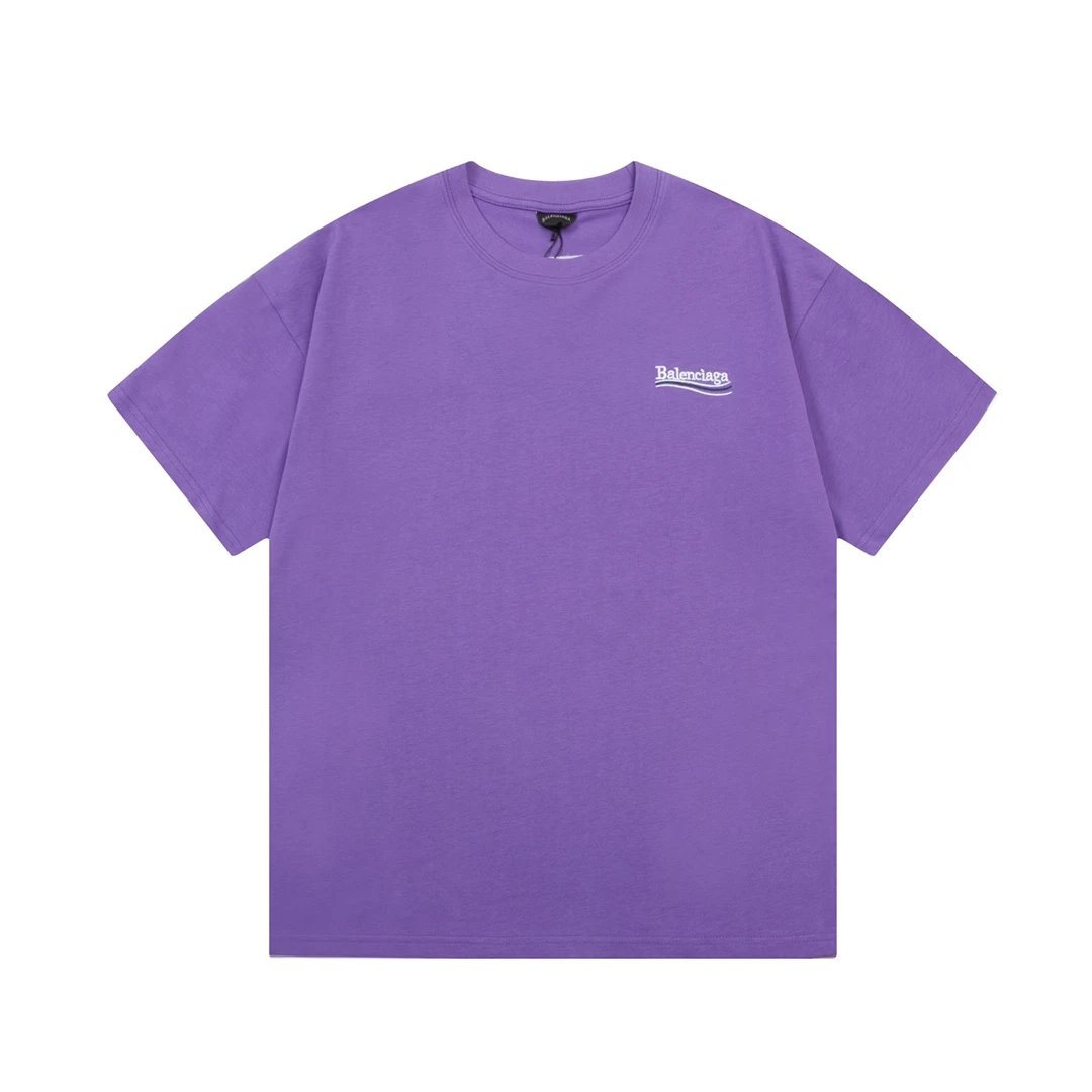Balenciaga T-shirt Coke Wave Print on the Chest logo round Neck Short Sleeve25ss New Pure Cotton Unisex Style T T-shirt OS Loose Fit Base Shirt Top Half Sleeve T-Shirt