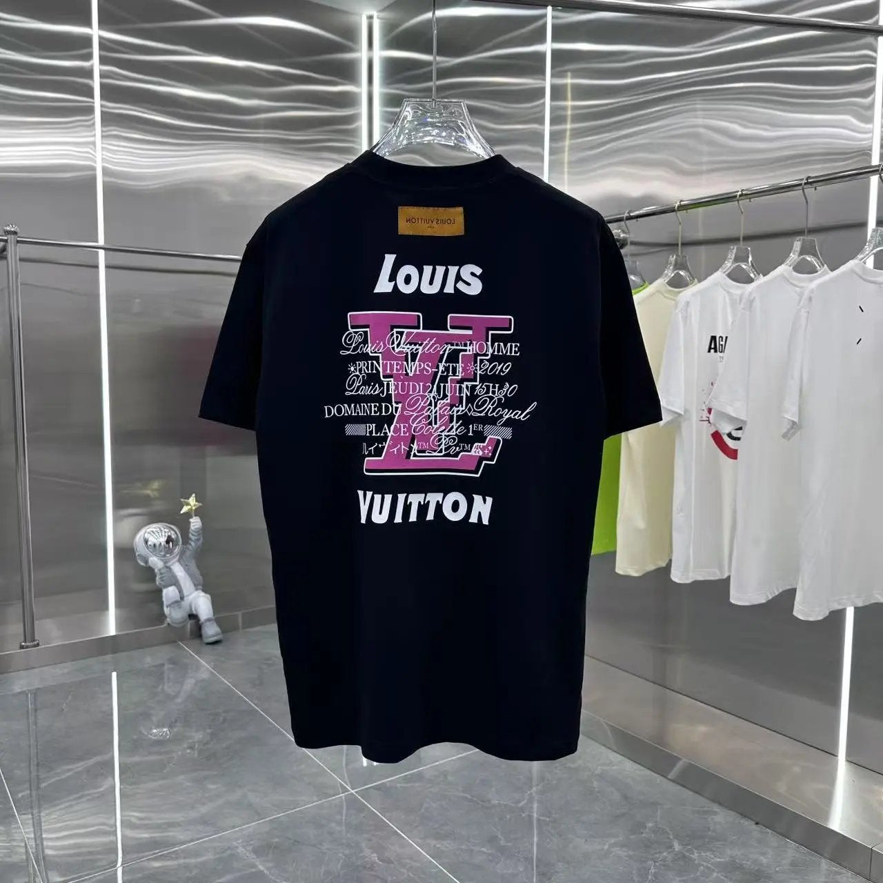 Louis Vuitton LV T-shirt Back with Unique Letter Print logo round Neck Short Sleeve25ss New pure cotton T Unisex T-Shirt OS Loose Fit Base Shirt Top Half Sleeve T-Shirt