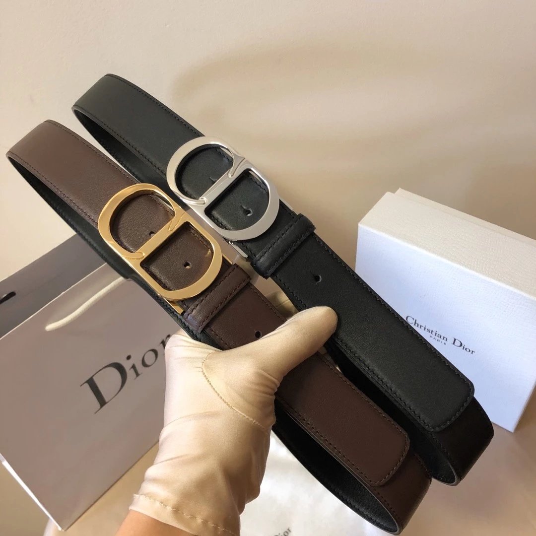 Dior Belt Top version Belt Genuine Cattlehide Leather Surface Belt Men's Leather Belt Double-Sided Head Layer Cowhide Universal Business Man's Belt Men's and Women's Business Casual Belt Belt Men's High-End Belt3.5Ferragamo Belt Men