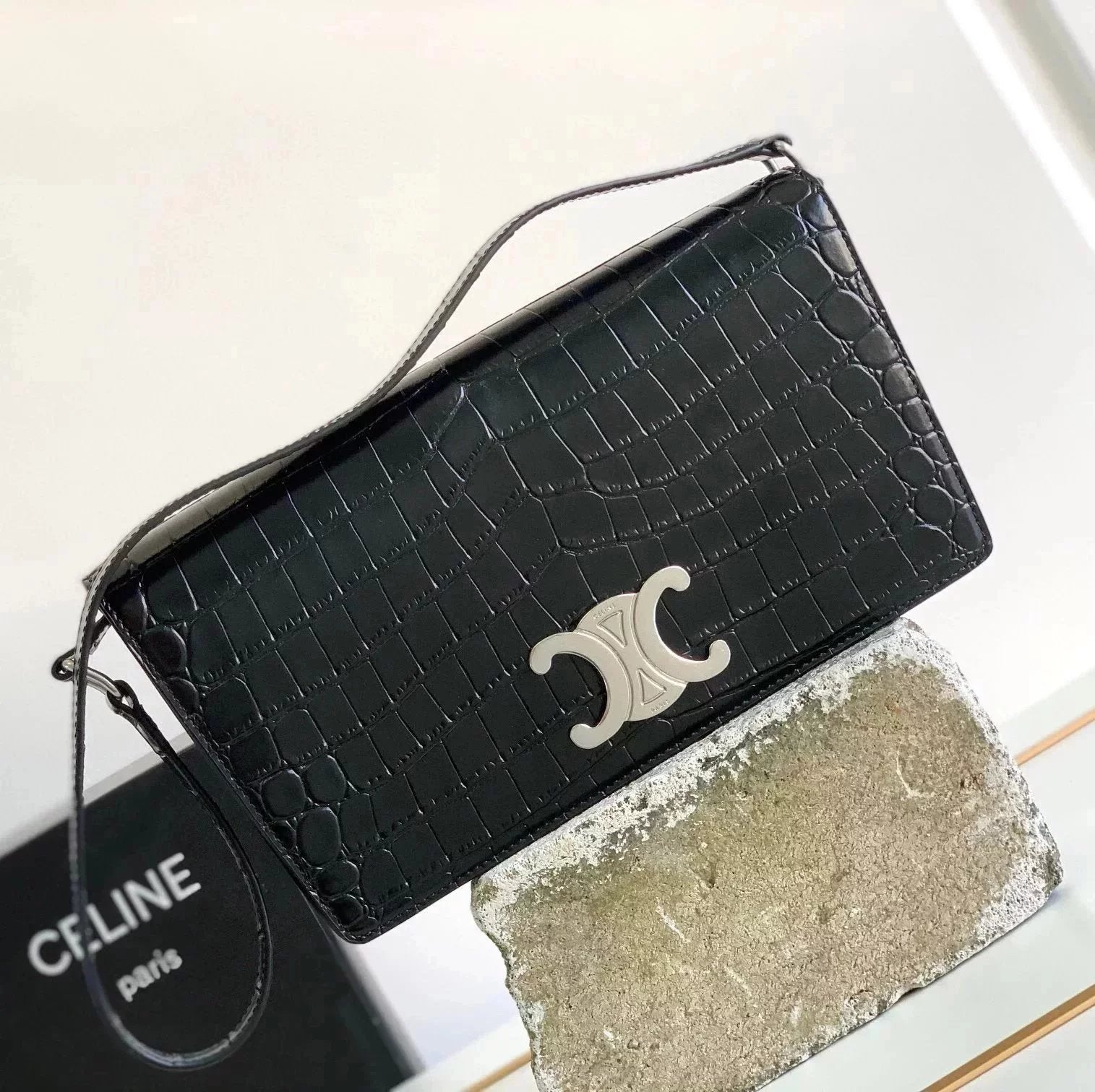 Celine women's bag Top version 【Ceiling Level】2022Autumn and Winter New Underarm Bag trapezetriomphe Retro Arc De Triomphe Underarm Bag Clutch Shoulder Bag Genuine Leather Bag Women's Bag