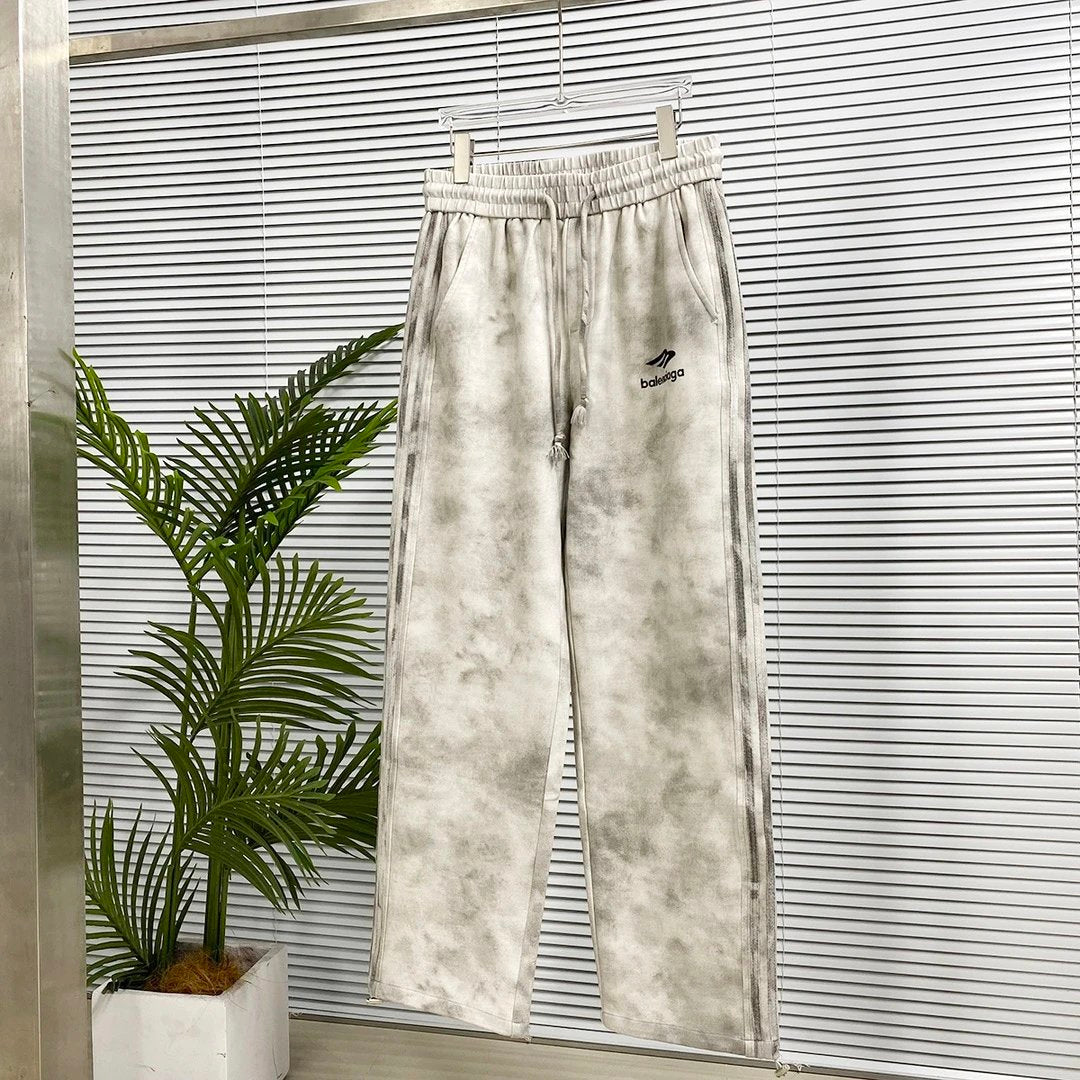 Balenciaga Sweatpants Heavy Washed Snowflake Straight Sweatpants Sports Pants Autumn Unisex Long Pants Drawstring Winter Loose Plus Size Casual Pants High Waist