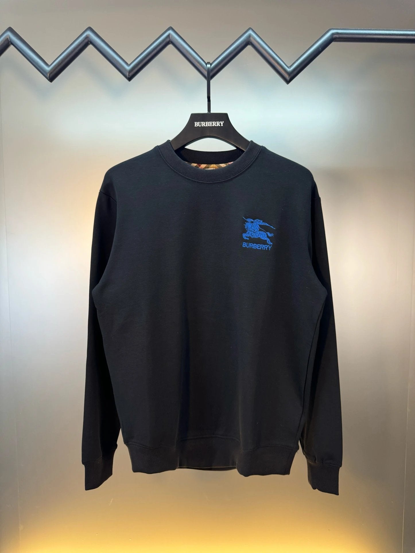 Burberry Hoodie 2024New Embroidered Letter Micro-Wide Round Neck Long Sleeve Sweatshirt Unisex