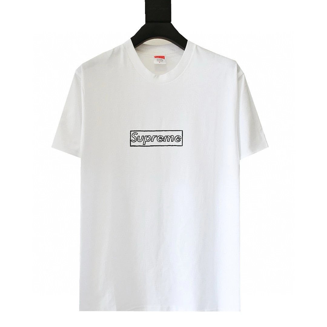 Supreme T-shirt Top Version Cashew Short Sleeve T T-shirt Men's Summer Trendy Women's New Loose Half-Sleeve Top Cotton Official Website Flagship