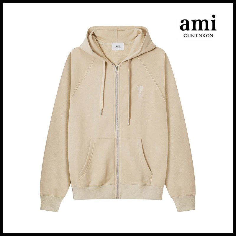 Ami Hoodie Ami Hoodie Couple Suit Classic Love Cotton Loose round Neck Raglan Hooded Sweater Leisure Tappered Trousers-CY